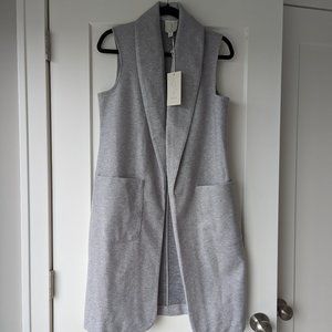 NWT JOIE DUSTER SWEATER VEST - CHIC STYLE WITH POCKETS AND WIDE COLLAR - GREY SM